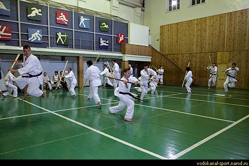 Семинар проводит сенсей Наказато (Hideo Nakazato), Тренировочный зал, Спортивный центр 'Водоканал-Спорт' июнь 2009 г. (клуб 'Будо') 